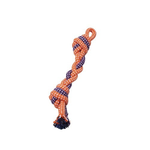 Bud z Jouet de corde pour chien - Tresse avec 2 nœuds - Orange et mauve For Discount