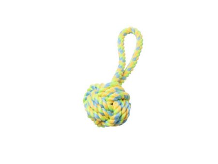 Bud z Jouet de corde pour chien - Pomme de touline avec boucle - Vert et jaune Sale