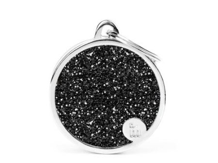 Médaille collection SHINE, CIRCLE GLITTER NOIR, GRAND Discount