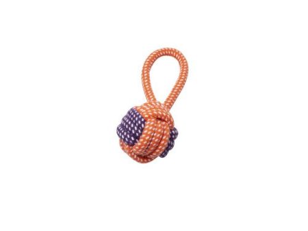 Bud z Jouet de corde pour chien - Pomme de touline avec boucle - Orange et mauve Hot on Sale