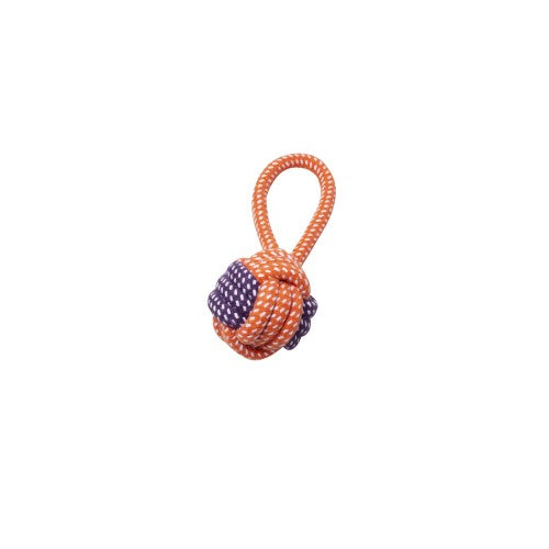 Bud z Jouet de corde pour chien - Pomme de touline avec boucle - Orange et mauve Hot on Sale