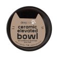 Dexypaws Bol surélevé en céramique pour chat 7 oz, Noir avec imprimé de poissons dorés Online now