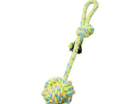 Bud z Jouet de corde pour chien - Pomme de touline avec tige et boucle - Vert et jaune For Discount