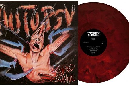 Autopsy - Severed Survival: 35th Anniversary LP (Red Sleeve, Red Black vinyl) Hot on Sale