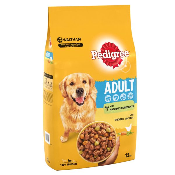 Pedigree Adult Dog Complete Dry Food with Chicken & Vegetables 12KG on Sale