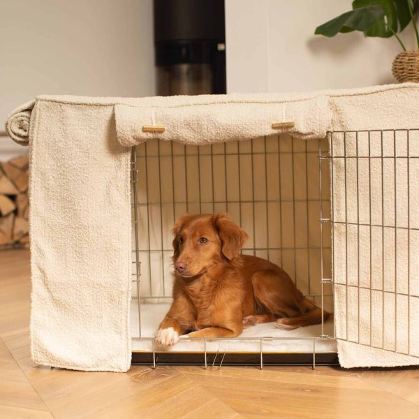 Dog Crate Cover in Ivory Bouclé by Lords & Labradors Fashion