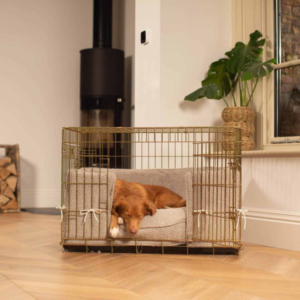 Dog Crate Bumper in Mink Bouclé by Lords & Labradors Online Sale