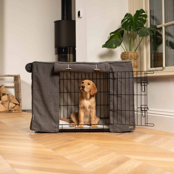 Dog Crate Cover in Granite Bouclé by Lords & Labradors Fashion