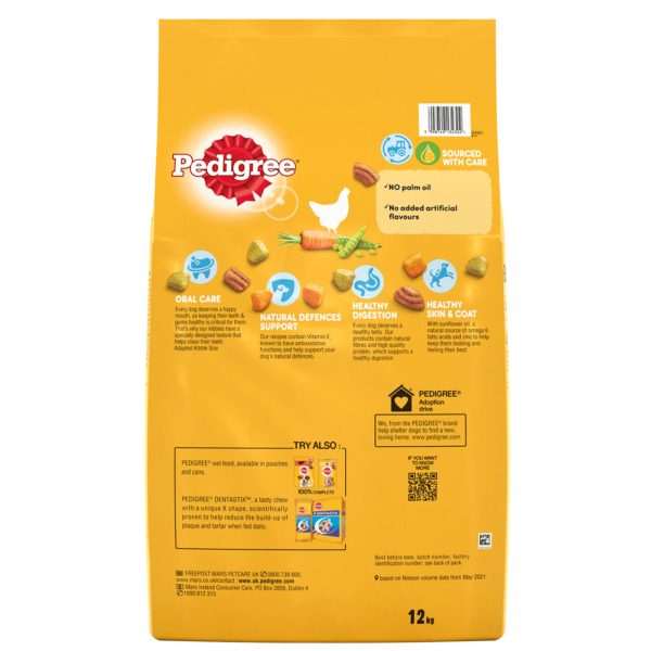 Pedigree Adult Dog Complete Dry Food with Chicken & Vegetables 12KG on Sale