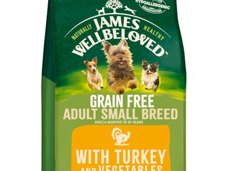 James Wellbeloved Turkey & Veg Grain Free Small Breed Adult Dog Food 1.5KG on Sale