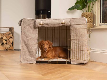 Dog Crate Cover in Mink Bouclé by Lords & Labradors on Sale