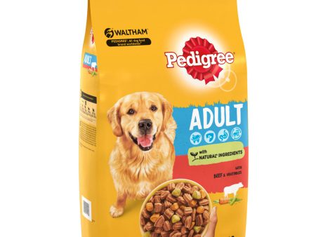 Pedigree Adult Dog Complete Dry Food with Beef & Vegetables 12KG Supply