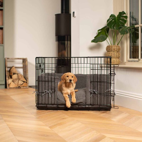 Dog Crate Bumper in Granite Bouclé by Lords & Labradors Supply