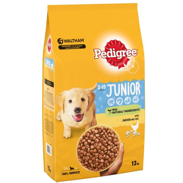 Pedigree Puppy Medium Complete Dry Dog Food with Chicken & Rice 12KG Online Hot Sale