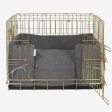 Gold Dog Crate with Cushion & Bumper in Granite Bouclé by Lords & Labradors For Discount