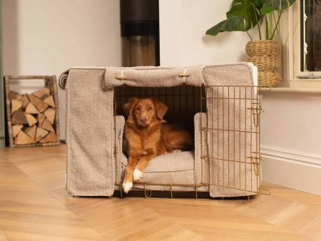 Dog Crate Set In Mink Bouclé by Lords & Labradors Online now