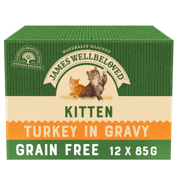 James Wellbeloved Kitten Turkey in Gravy Wet Food (12 x 85g) For Sale