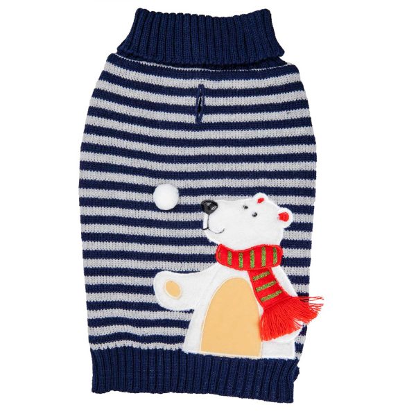 Stripey Polar Brrr Dog Jumper Hot on Sale