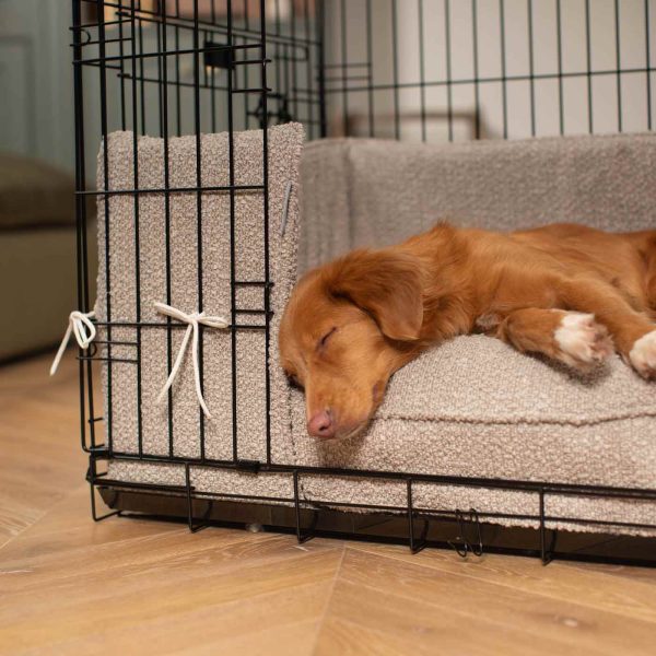 Dog Crate Bumper in Mink Bouclé by Lords & Labradors Online Sale