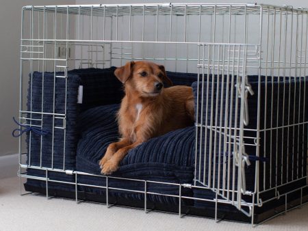 Dog Crate Bumper in Navy Essentials Plush by Lords & Labradors For Sale