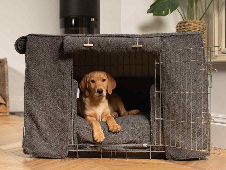 Dog Crate Set In Granite Bouclé by Lords & Labradors For Sale