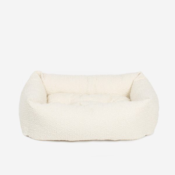 Cosy & Calming Puppy Crate Bed With Removable Covers in Ivory Bouclé by Lords & Labradors For Cheap