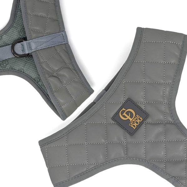 CatwalkDog Grey Paris Quilted Harness Online now