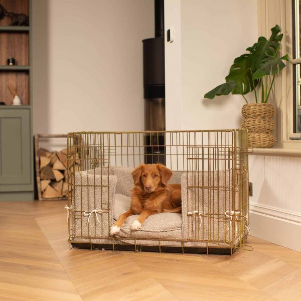 Dog Crate Bumper in Mink Bouclé by Lords & Labradors Online Sale