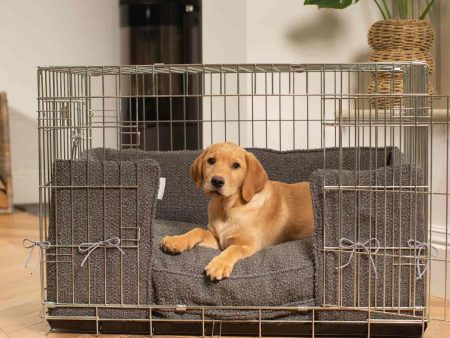 Dog Crate Bumper in Granite Bouclé by Lords & Labradors Supply