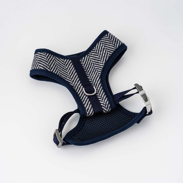 Hugo & Hudson Navy Herringbone Dog Harness For Discount