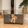 Gold Dog Crate with Cushion & Bumper in Granite Bouclé by Lords & Labradors For Discount