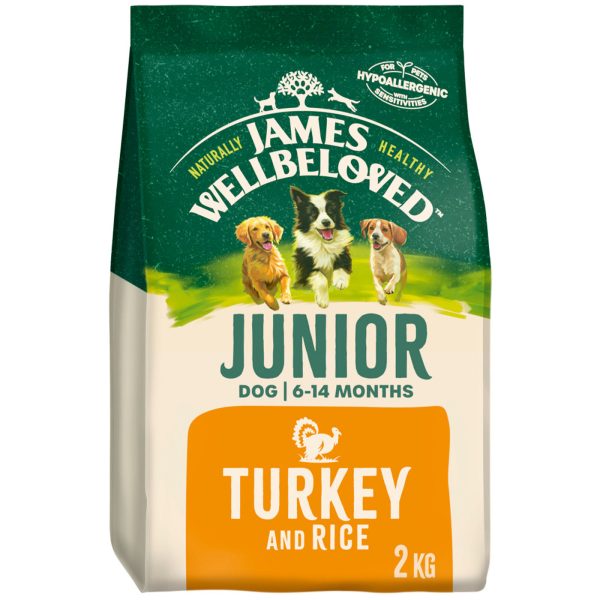 James Wellbeloved Turkey & Rice Junior Dog Food 2KG on Sale