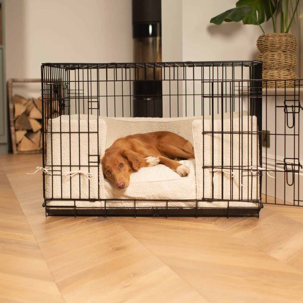 Dog Crate Bumper in Ivory Bouclé by Lords & Labradors Hot on Sale