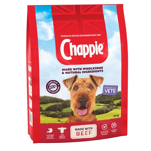 Chappie Complete Adult Dry Dog Food with Beef & Wholegrain Cereal 15KG Sale