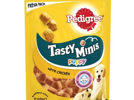 Pedigree Puppy Tasty Minis Chicken Chewy Cubes 125g For Cheap