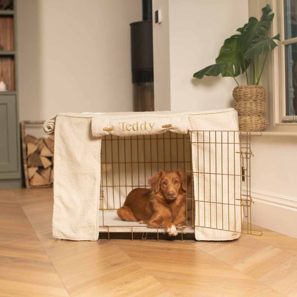 Dog Crate Cover in Ivory Bouclé by Lords & Labradors Fashion