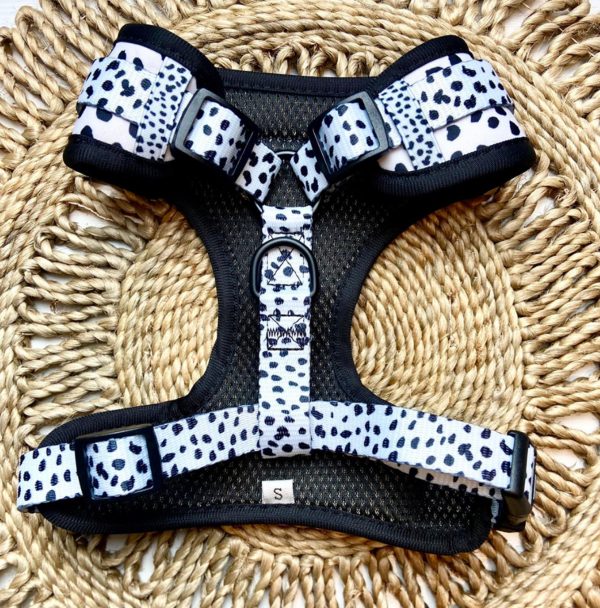 Cocopup London Monochrome Spots Adjustable Neck Harness Hot on Sale