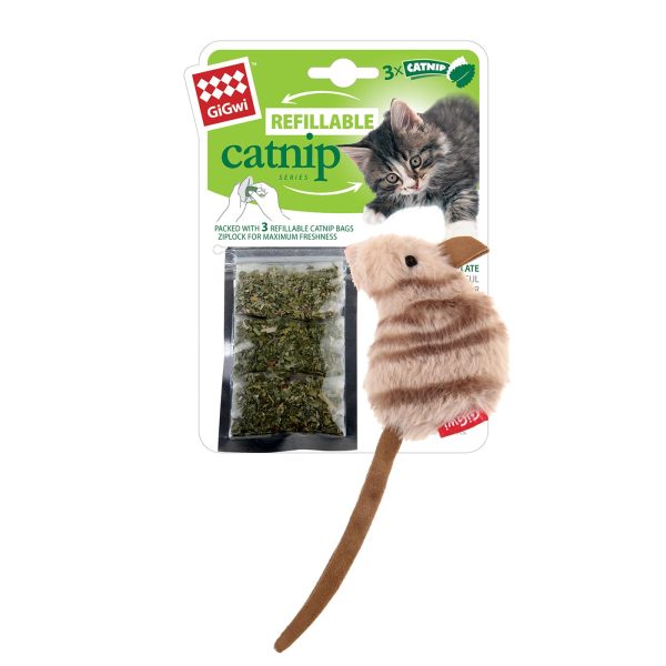 GiGwi Refillable Mouse Cat Toy With Catnip For Sale