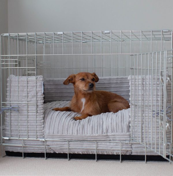 Dog Crate Bumper in Light Grey Essentials Plush by Lords & Labradors Online Hot Sale