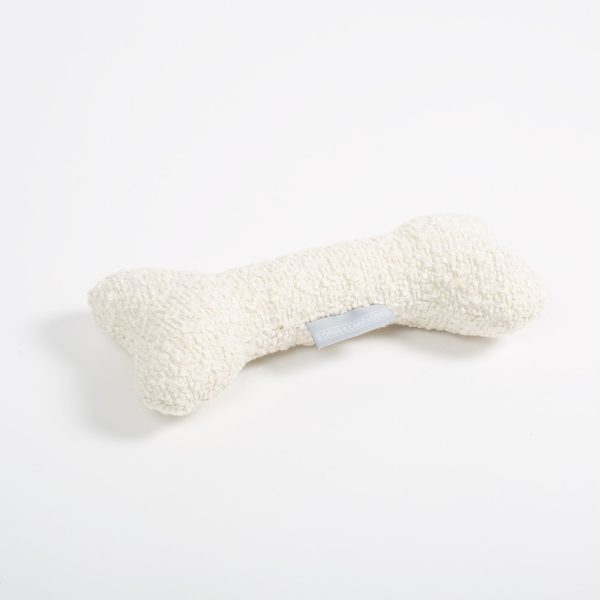 Bone Dog Toy in Ivory Bouclé by Lords & Labradors Online now