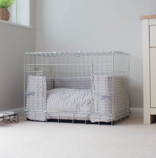 Dog Crate Bumper in Light Grey Essentials Plush by Lords & Labradors Online Hot Sale