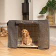 Gold Dog Crate with Crate Cover in Granite Bouclé by Lords & Labradors Online