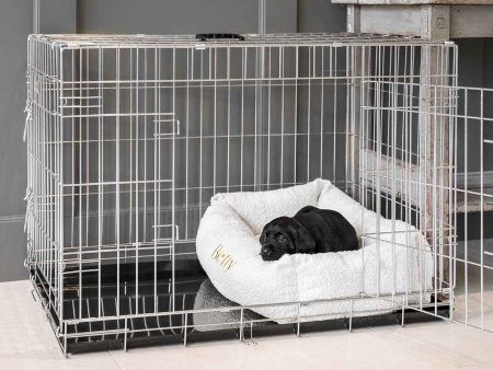 Cosy & Calming Puppy Crate Bed With Removable Covers in Ivory Bouclé by Lords & Labradors For Cheap