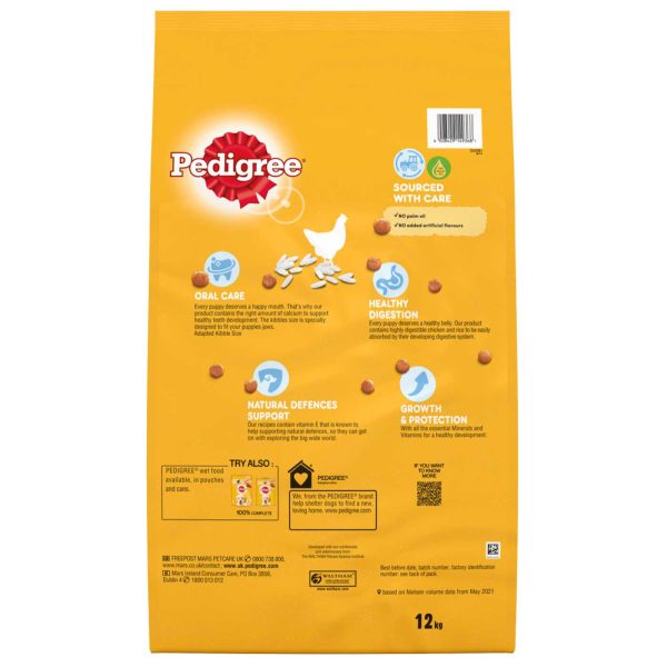 Pedigree Puppy Medium Complete Dry Dog Food with Chicken & Rice 12KG Online Hot Sale