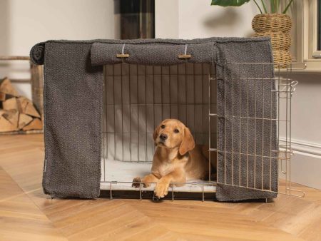 Dog Crate Cover in Granite Bouclé by Lords & Labradors Fashion