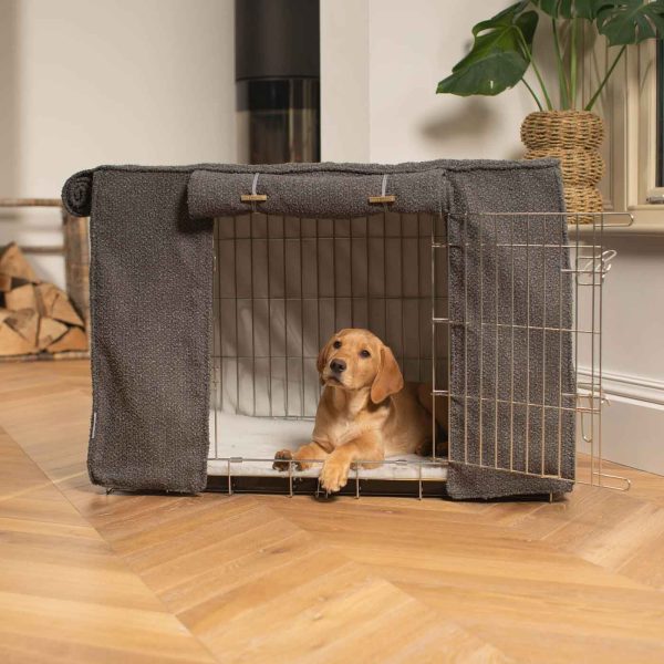 Dog Crate Cover in Granite Bouclé by Lords & Labradors Fashion