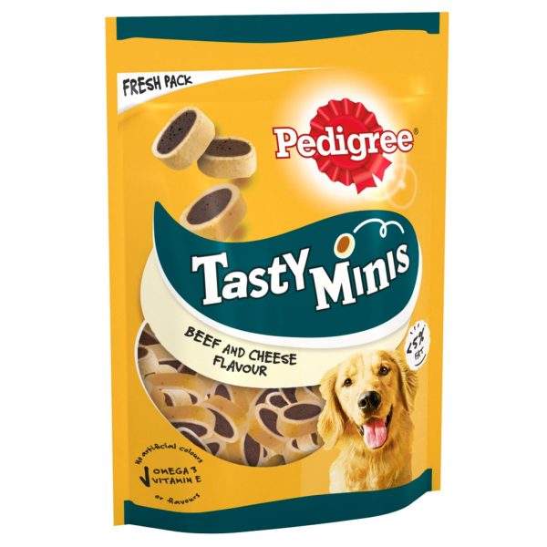 Pedigree Tasty Minis Cheesy Nibbles With Beef 140g For Discount