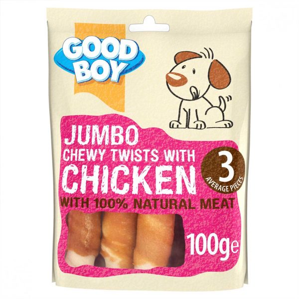 Good Boy Jumbo Chewy Twists with Chicken 100g Online