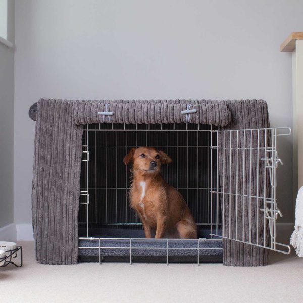 Dog Crate Cover in Dark Grey Essentials Plush by Lords & Labradors Hot on Sale