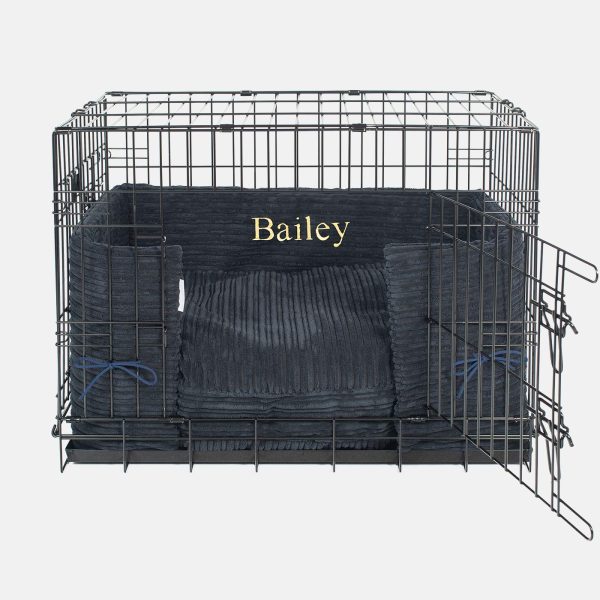 Dog Crate Bumper in Navy Essentials Plush by Lords & Labradors For Sale